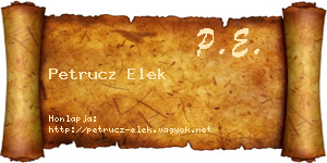 Petrucz Elek névjegykártya